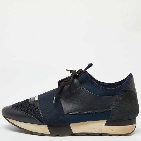 Balenciaga Blue Leather And Stretch Fabric Race Runner Low Top Sneakers Size 39,All Products : American Fashion Style Bags On Sale